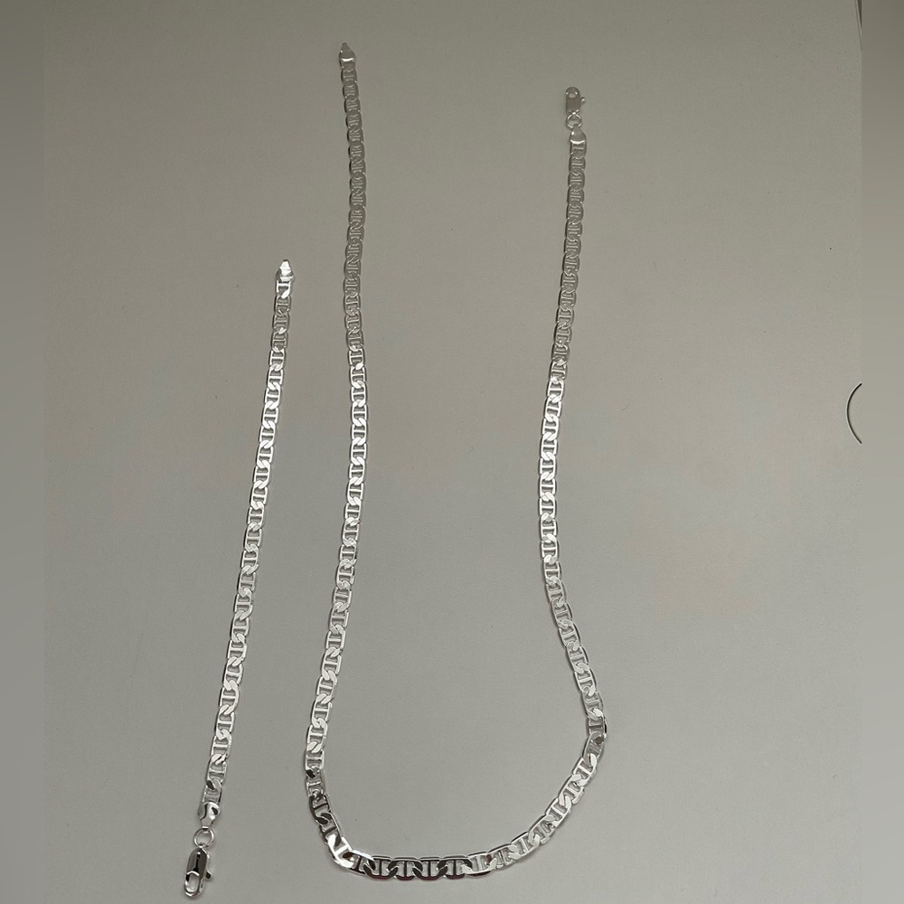 .925 Sterling Silver Necklace and Bracelet Set